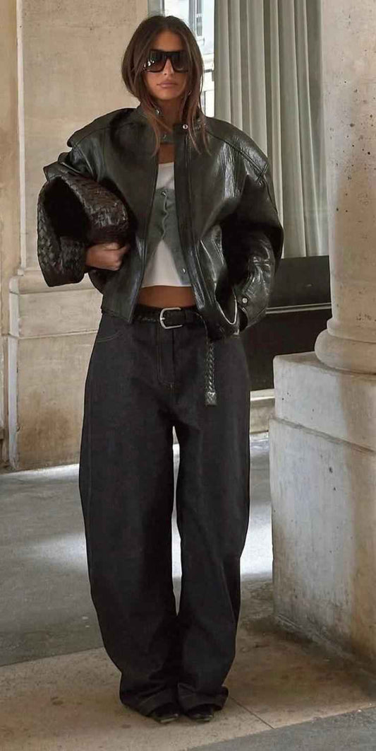 Black Leather Jacket - Pebbled