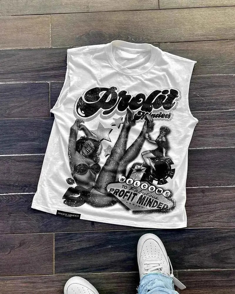 GOLF OSCAR DELTA Retro Graphic T-Shirt for Men White