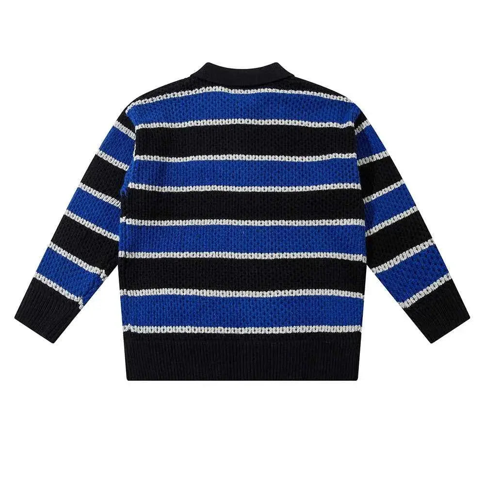 GOLF OSCAR DELTA Unisex Color Block Striped Sweater