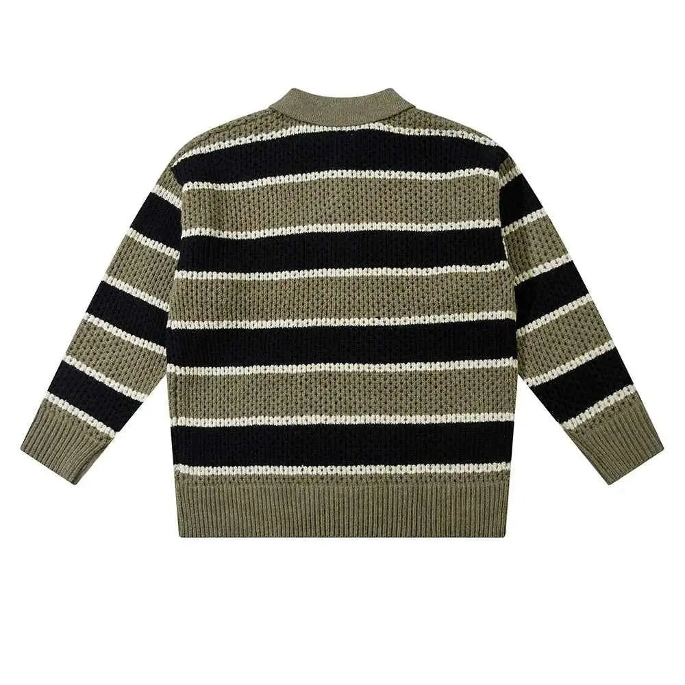 GOLF OSCAR DELTA Unisex Color Block Striped Sweater