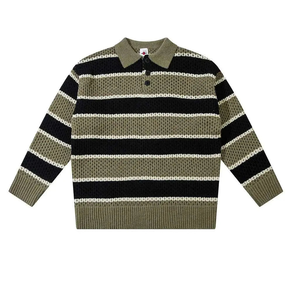 GOLF OSCAR DELTA Unisex Color Block Striped Sweater