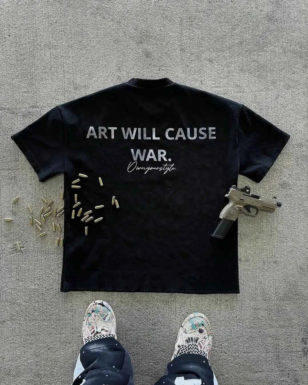 GOLF OSCAR DELTA Y2K Graphic Tee - Black Soldier