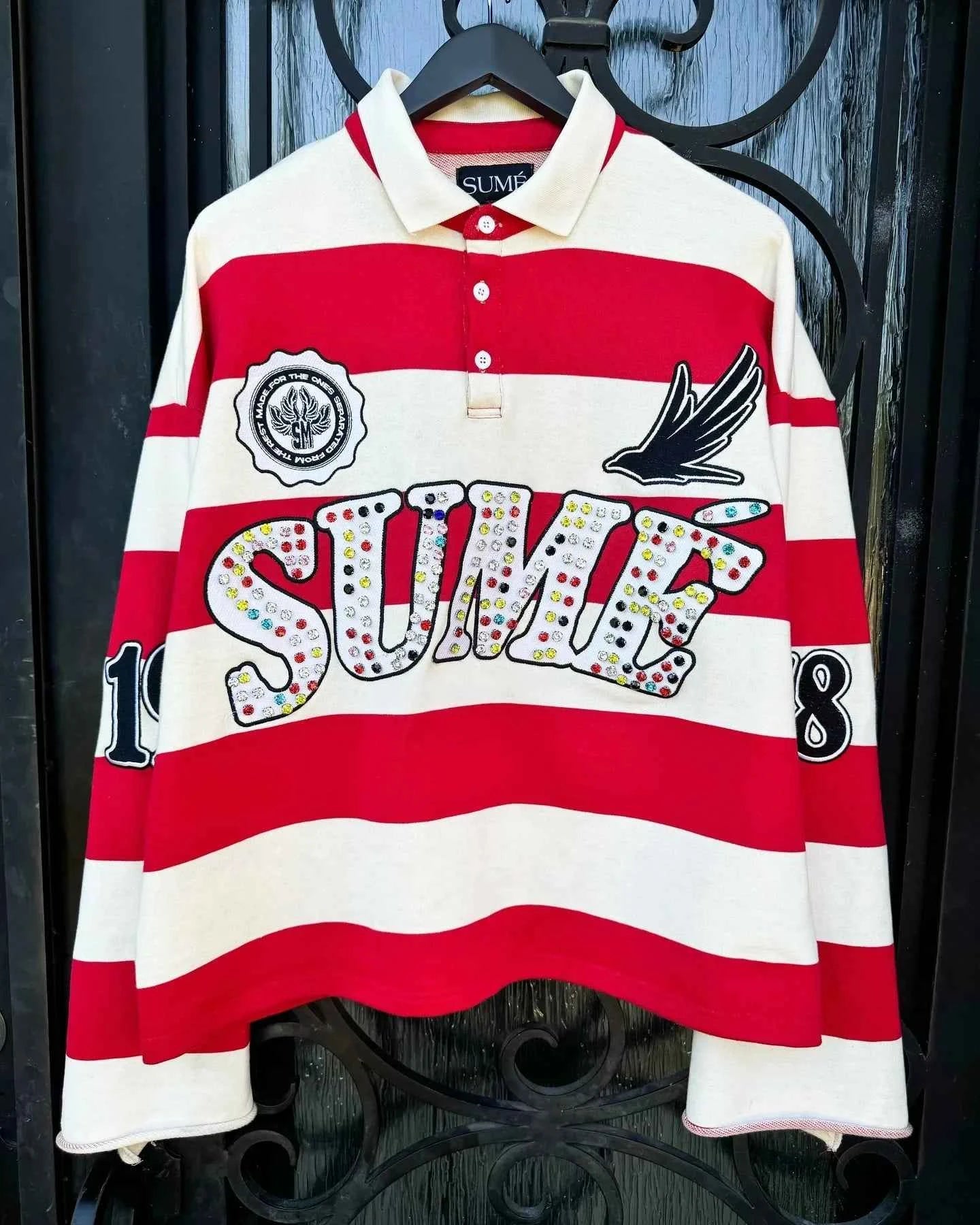 GOLF OSCAR DELTA Y2K Stripe Patchwork Shirt T-Shirt
