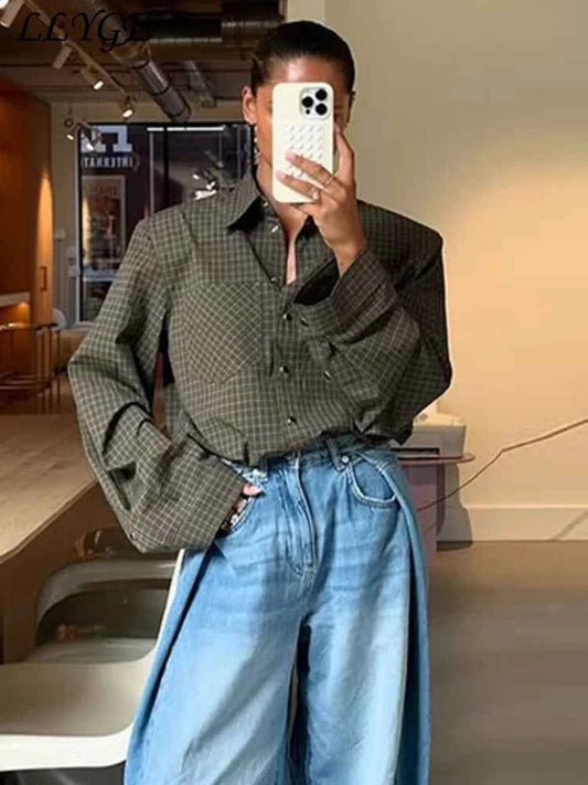 Green Plaid Shirt - Elegant