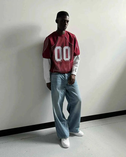 Mesh Patchwork Jersey - Digital Print Sportswear