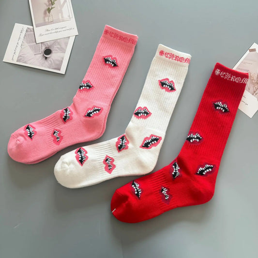 Heart Pattern Socks - Cotton Blend