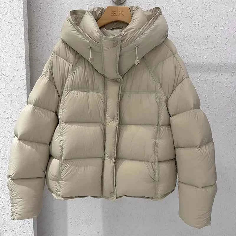 Glossy Padded Puffer Jacket - Women's Winter Coat