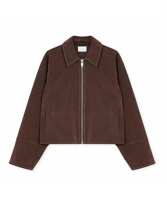 Brown Suede Jacket - Zipper