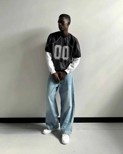 Mesh Patchwork Jersey - Digital Print Sportswear