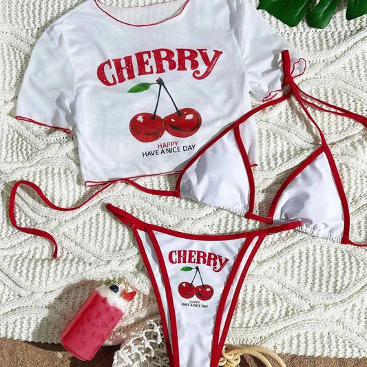 Cherry Print Bikini Set