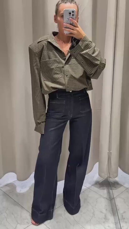 Green Plaid Shirt - Elegant