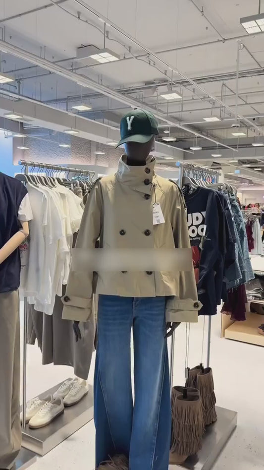 Belted Cropped Trench Coat