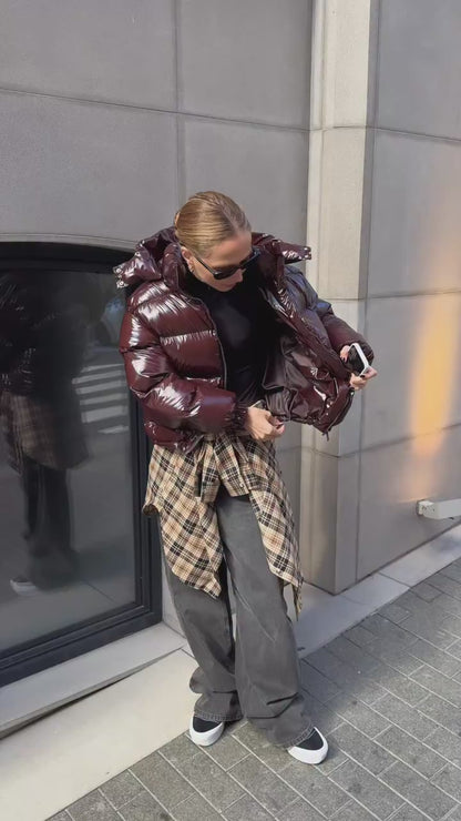 Chaqueta acolchada brillante - Abrigo de invierno para mujer