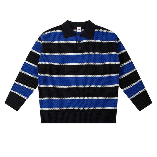 GOLF OSCAR DELTA Unisex Color Block Striped Sweater